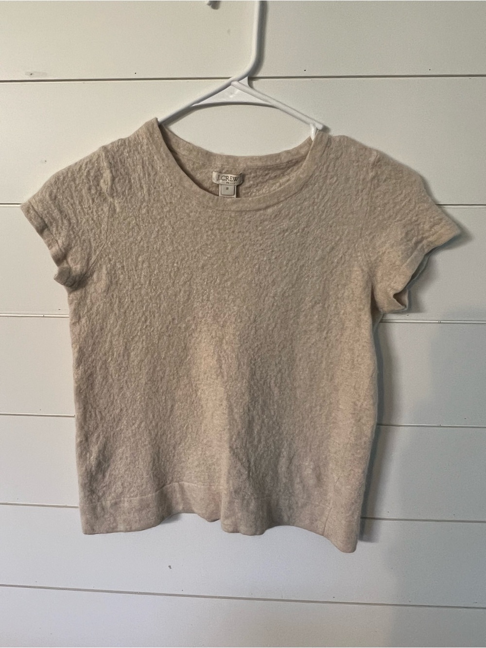 J. Crew Cream Short Sleeve Knit Tee